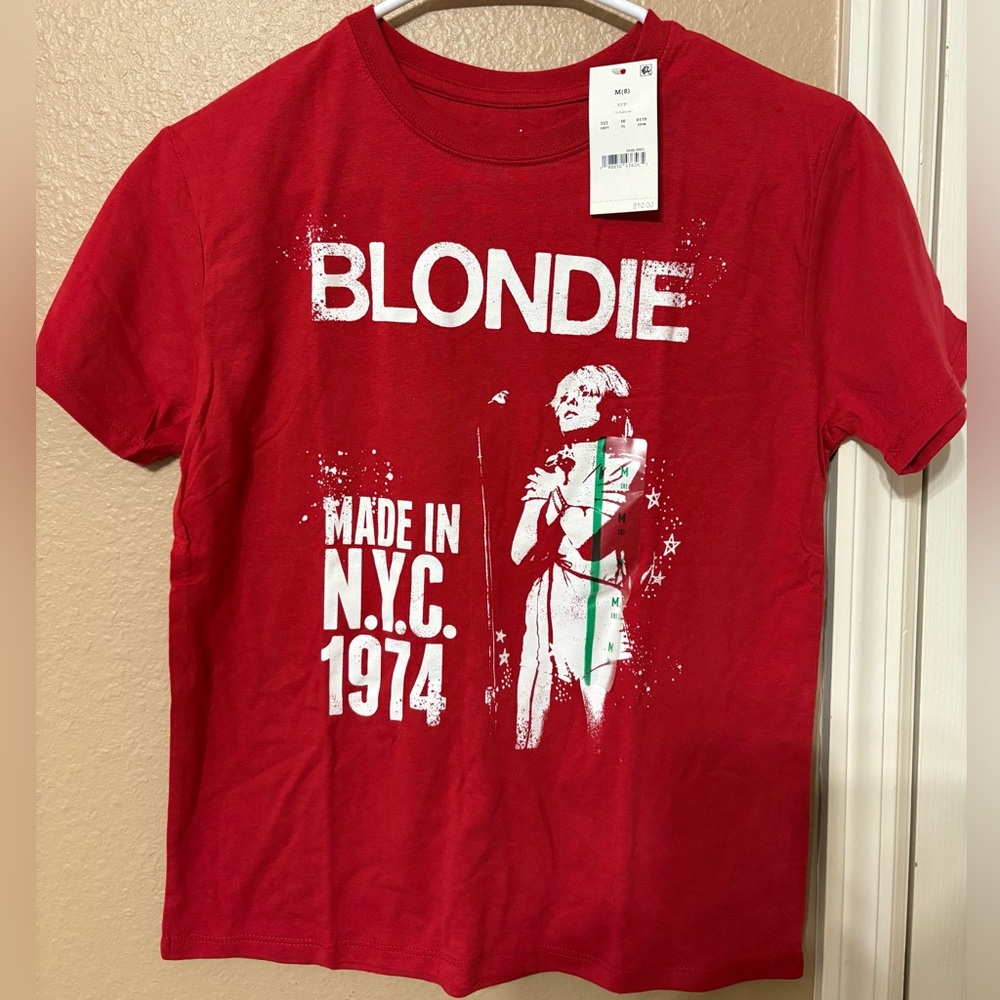 Red Graphic Blondie Kids T-Shirt, Size M 8, NWT